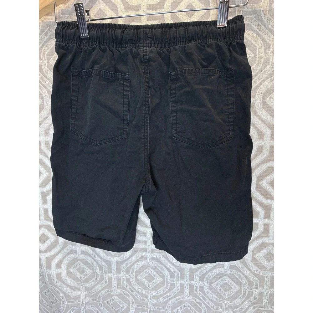 Cat & Jack Boys Black Elastic Waist Drawstring Chino Shorts XL 14 100% Cotton